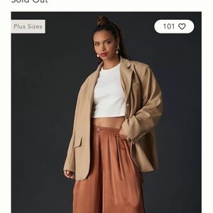 Anthropologie Silky PleatedCulottes with cargo side pockets XS – Cinnamon – NWOT